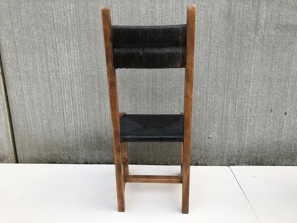 Suite de 4 chaises en paille circa 1960