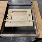Industrial extendable dining table in wood and metal, 10/12 place settings