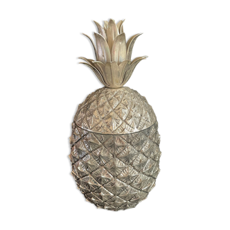 Pineapple Mauro Manetti ce cube tray in silver metal design 1960 M/M vintage