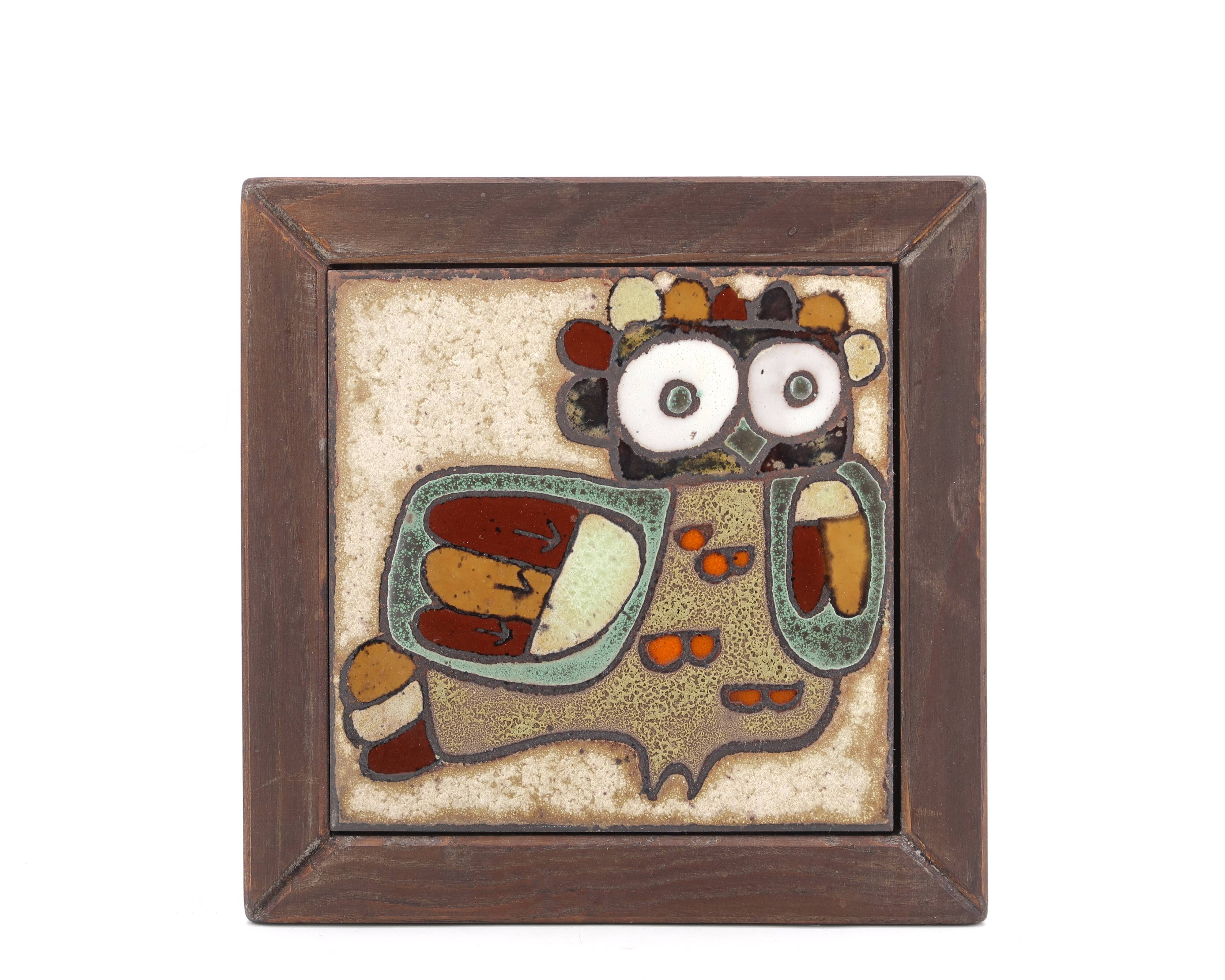 Ceramic trivet by Roland Zobel The Owl, 1970s