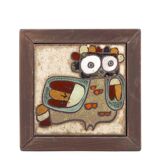 Ceramic trivet by Roland Zobel The Owl, 1970s