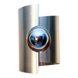 Brushed aluminum wall light, space age 70