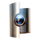 Brushed aluminum wall light, space age 70
