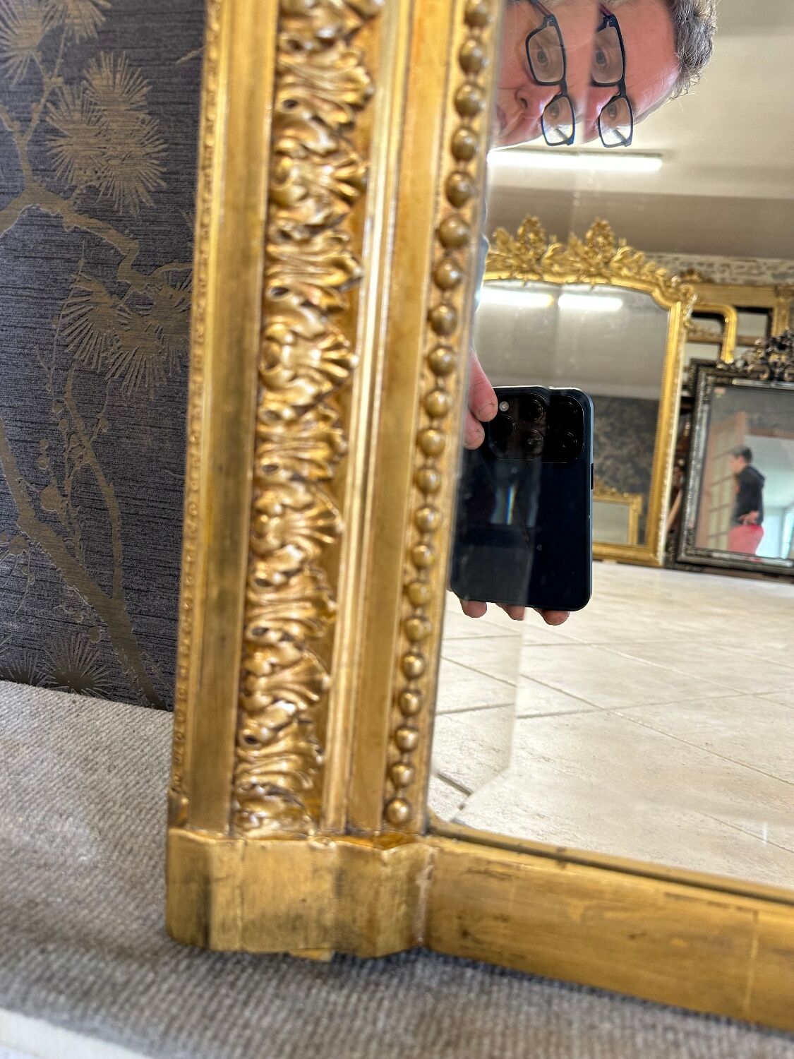Miroir époque Napoléon III 149x107x112