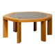 Table basse hexagonale en céramique plateau marbre