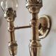 2-light wall light in brass and glass tulips