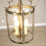 Mid-Century Metal & Glass Pendant Lamp