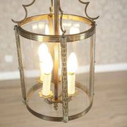 Suspension en métal et verre de style mi-siècle