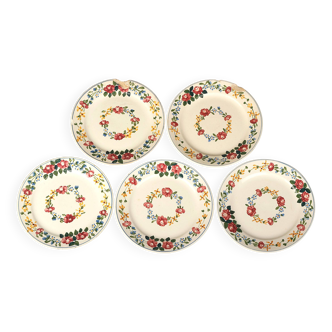 5 dessert plates Sarreguemines Piccola