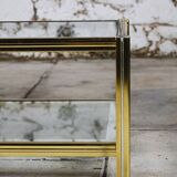 Glass and gold metal coffee table, 1970