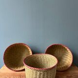 Set of 3 woven bamboo baskets
