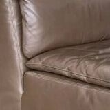 Vintage Scandinavian armchair in iridescent bronze leather, Ligne Roset armchair