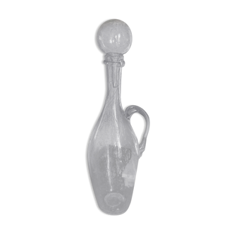 Biot bottle in bubbled glass