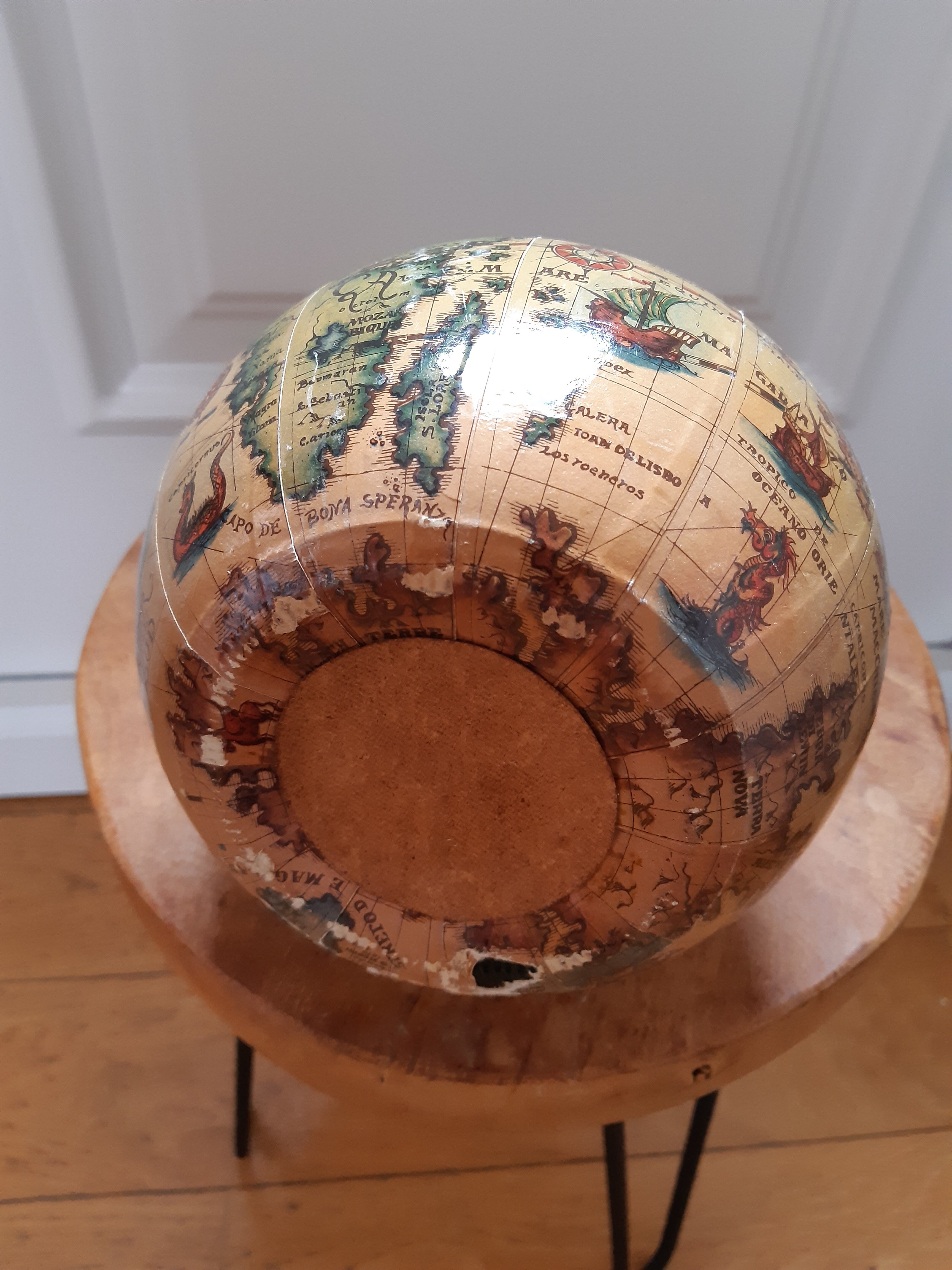 Old world map bottle