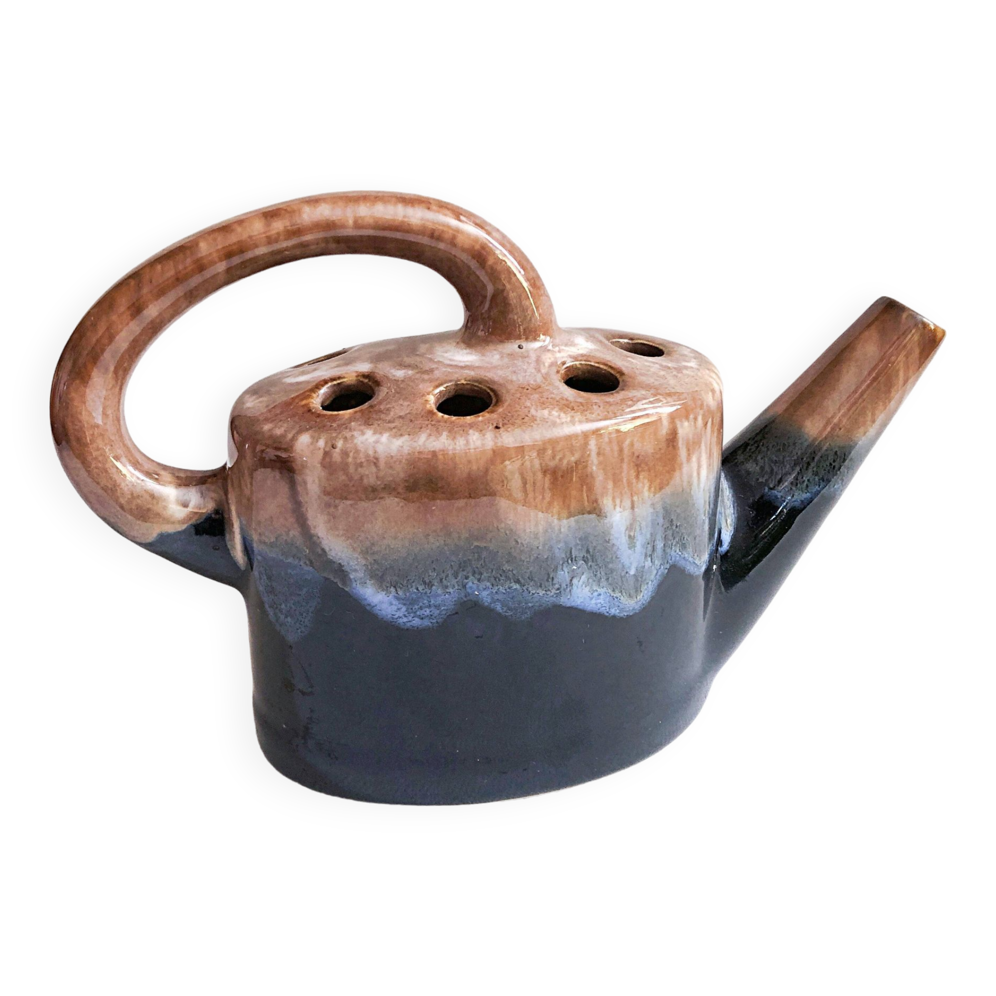 Flower spike vase in the shape of a watering can style Vallauris France
