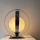 Lampe de table vintage, chrome et opaline, France 1970