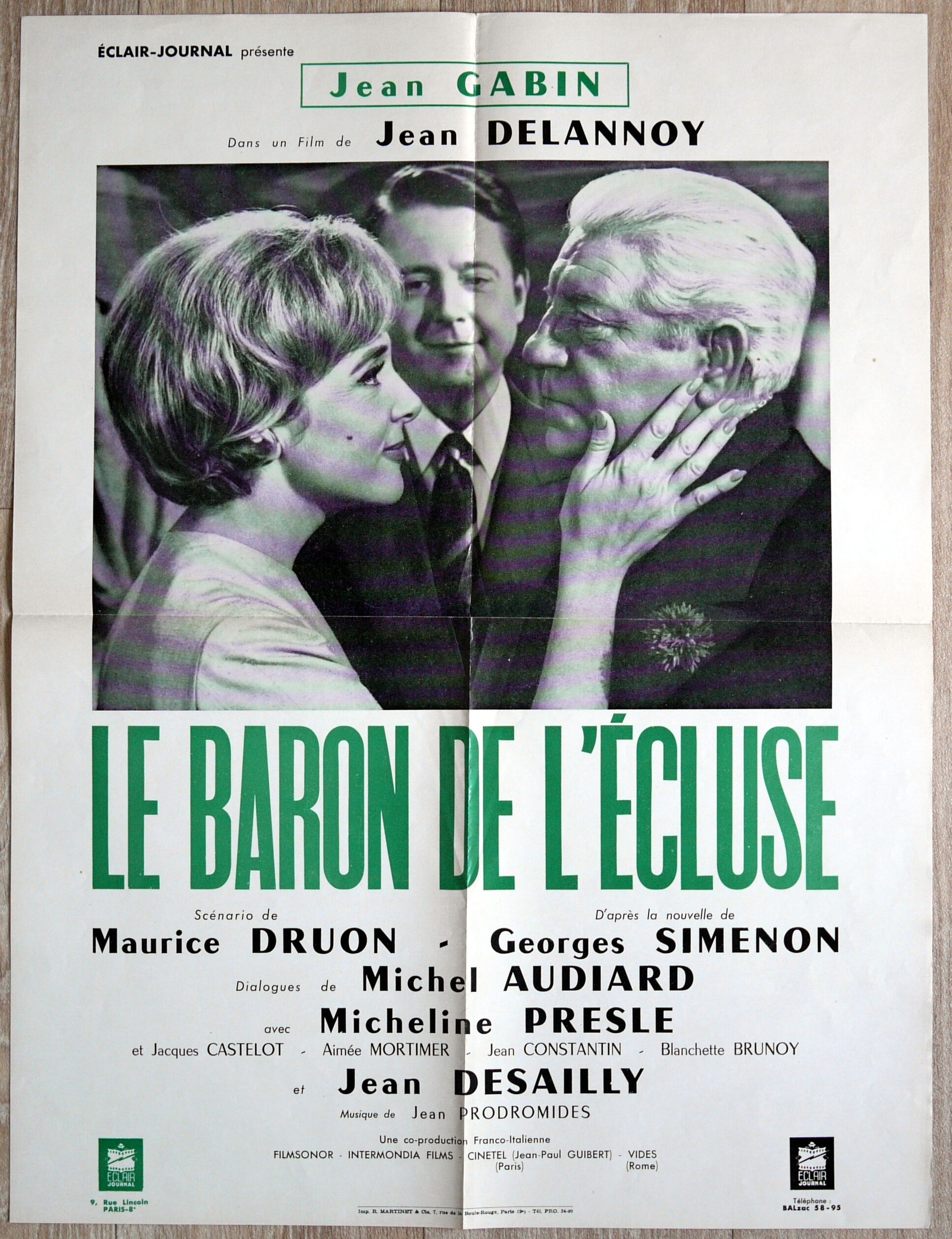 Original movie poster "The Lock Baron" Gabin, Audiard, Simenon