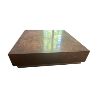 Square antique copper loren coffee table