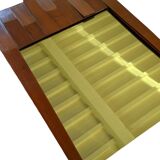 Luciano Frigerio, mod. Barium solid walnut mirror, Frigerio di Desio 1970s
