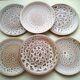 6 Niderviller earthenware dessert plates Fauve model