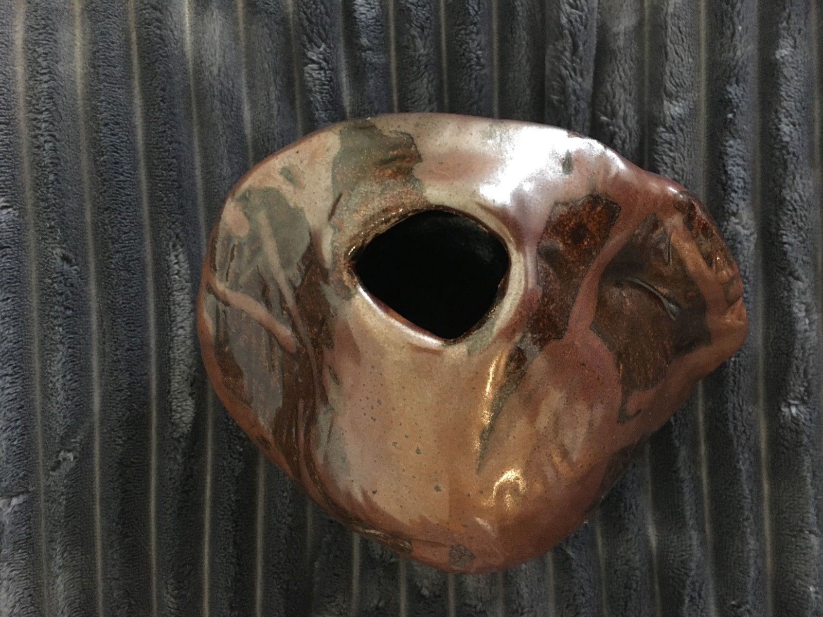 Vase ball enamelled pottery of artist's signature terminal