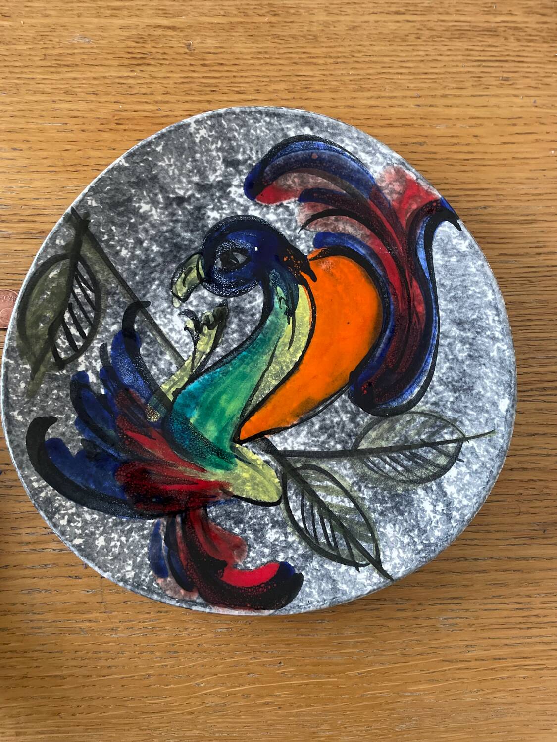 Set of 6 hand-painted ceramic plates – Modernist style