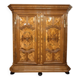 Grande armoire baroque, marqueterie de chêne et de noyer, Allemagne, vers 1780
