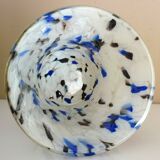 Large blown glass vase, speckled, thick, 70s/80s Murano design