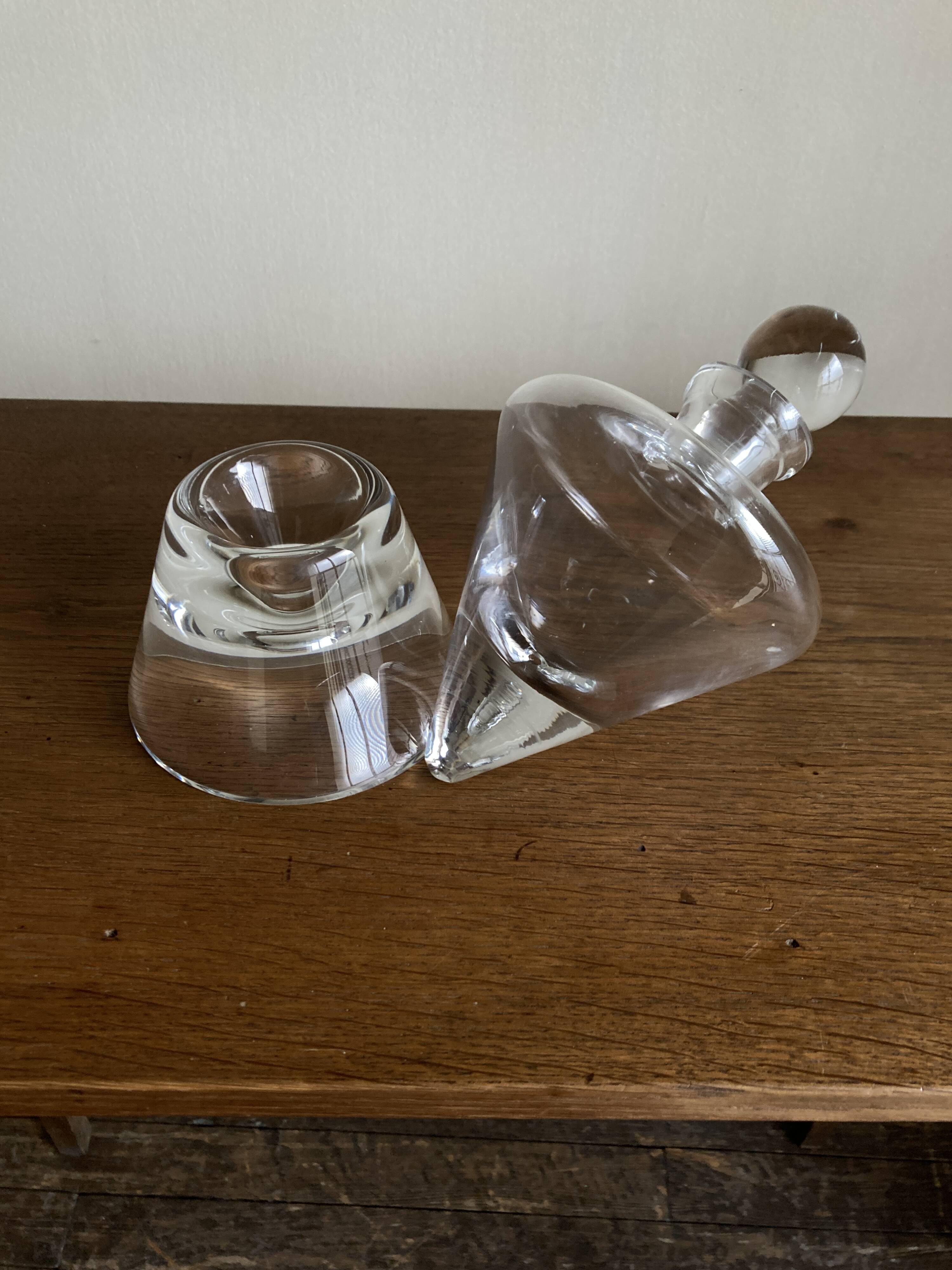 Bauhaus 1970s Scandinavian Modernist Crystal Carafe