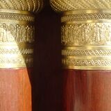 Flamed mahogany enfilade with sea green marble in Empire style.