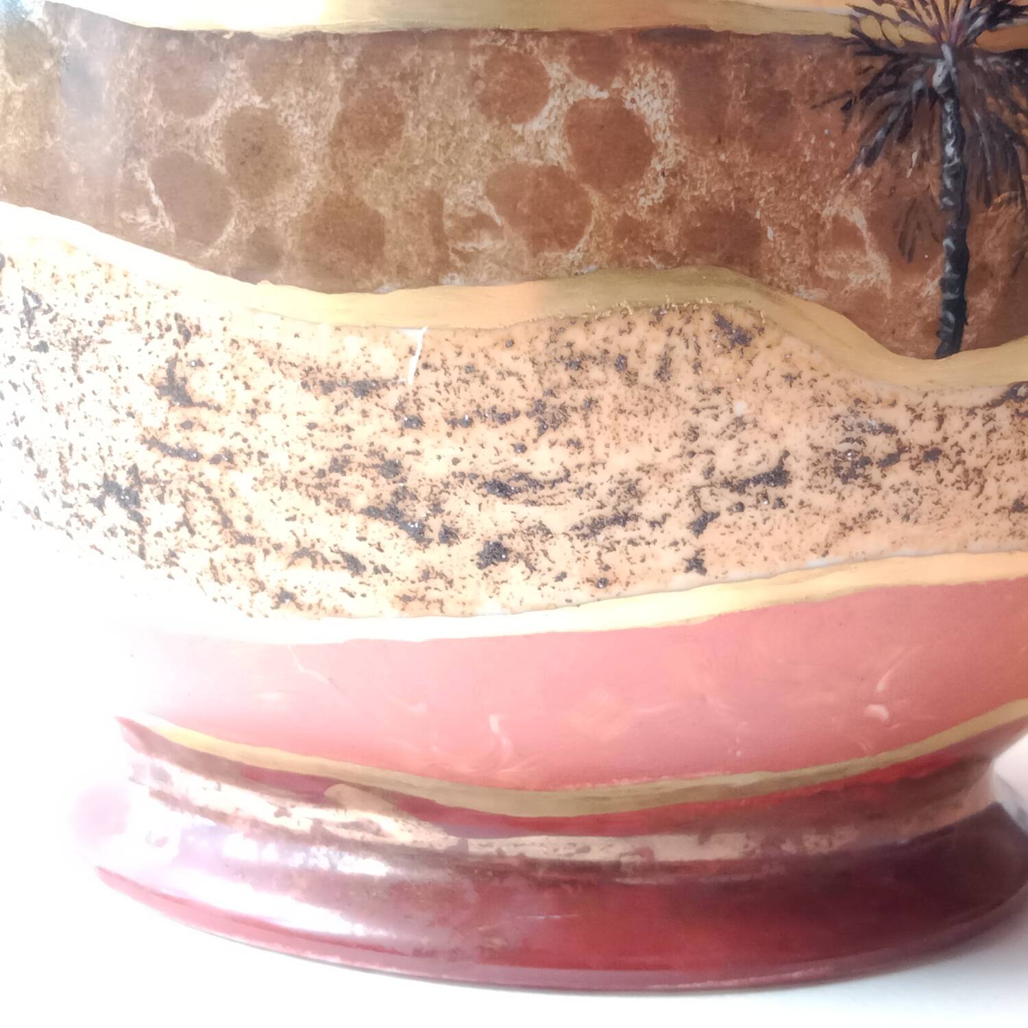 Unique ball lamp, hand-painted by Françoise Bertin