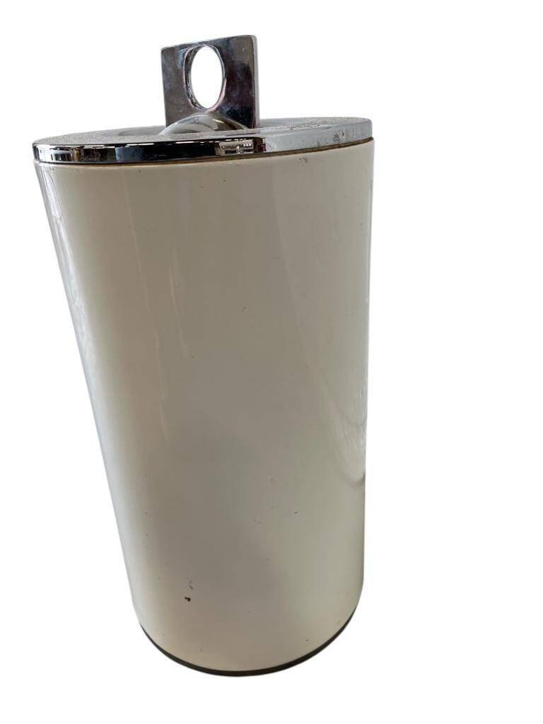 Vintage pedestal ashtray / floor ashtray with chrome accent