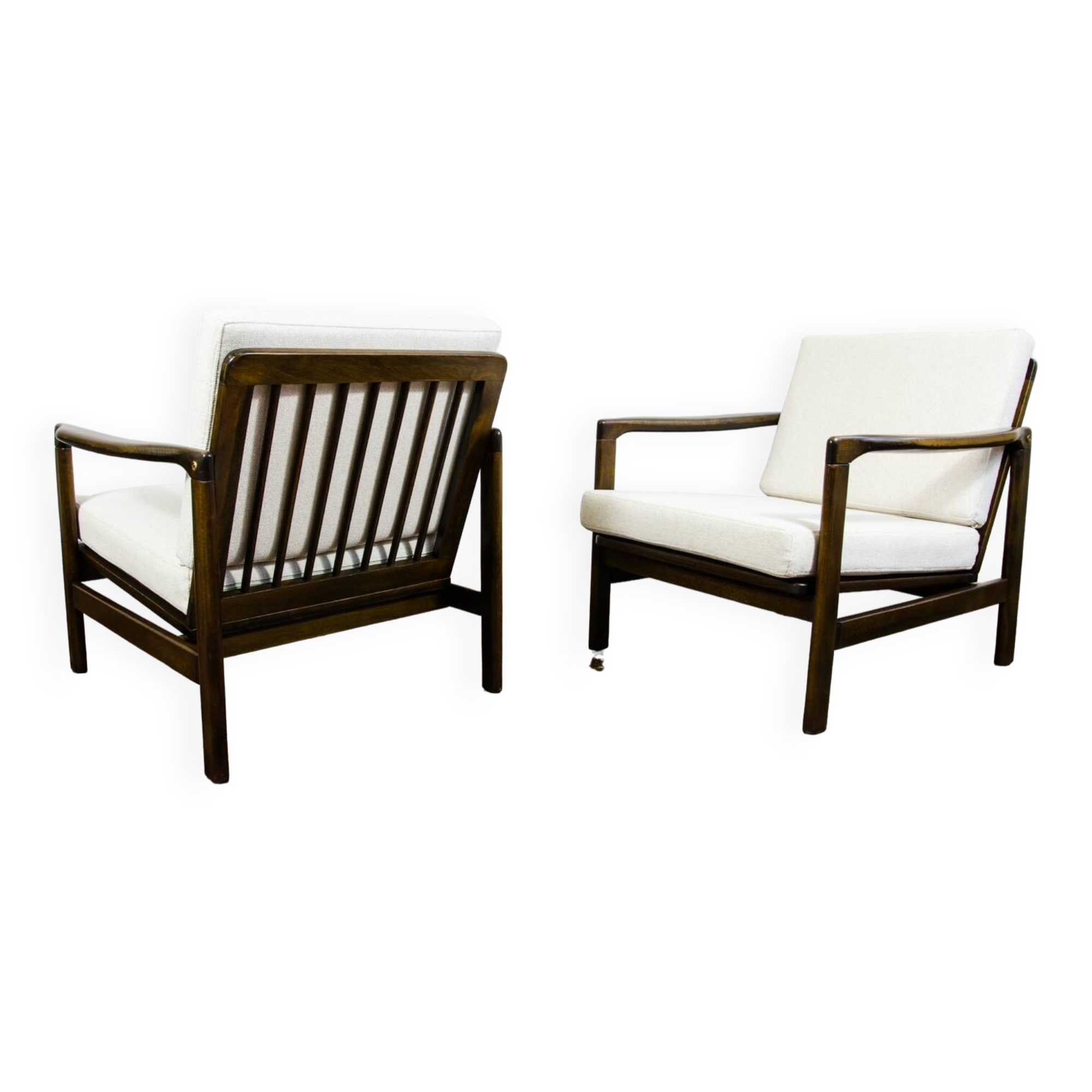 Pair of beige mid century armchairs b7522 by zenon bączyk, 1960's