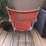 Armchair foldable child vintage 60's "scoubidou" orange