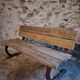 Vintage garden bench – oak and cast iron – from the 1960s