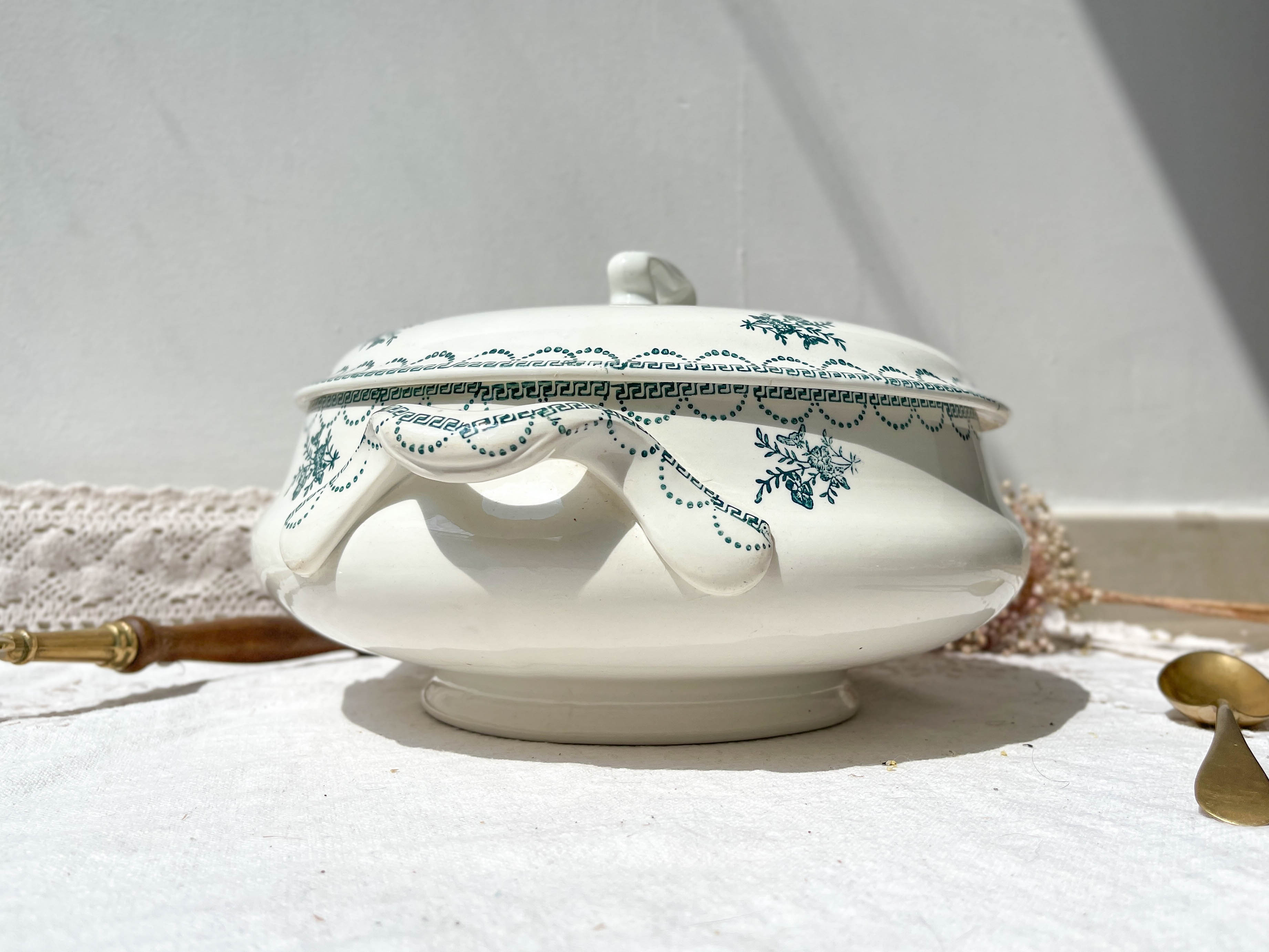 Soup Pot Green Iron Land St Amand, XIXth