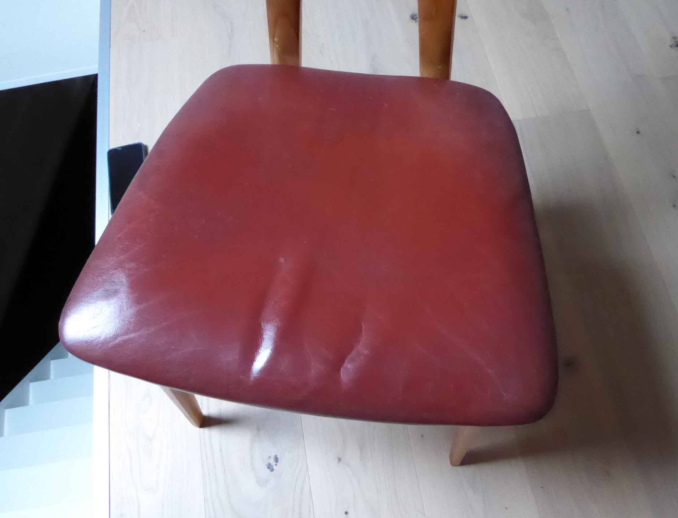 Leather and wood chair