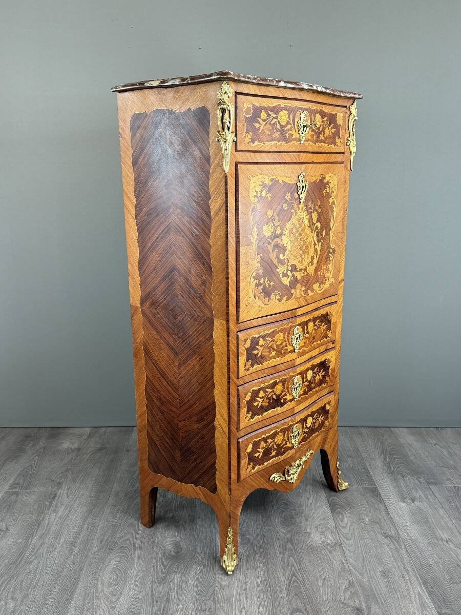 Louis XV marquetry secretary, Napoleon III period