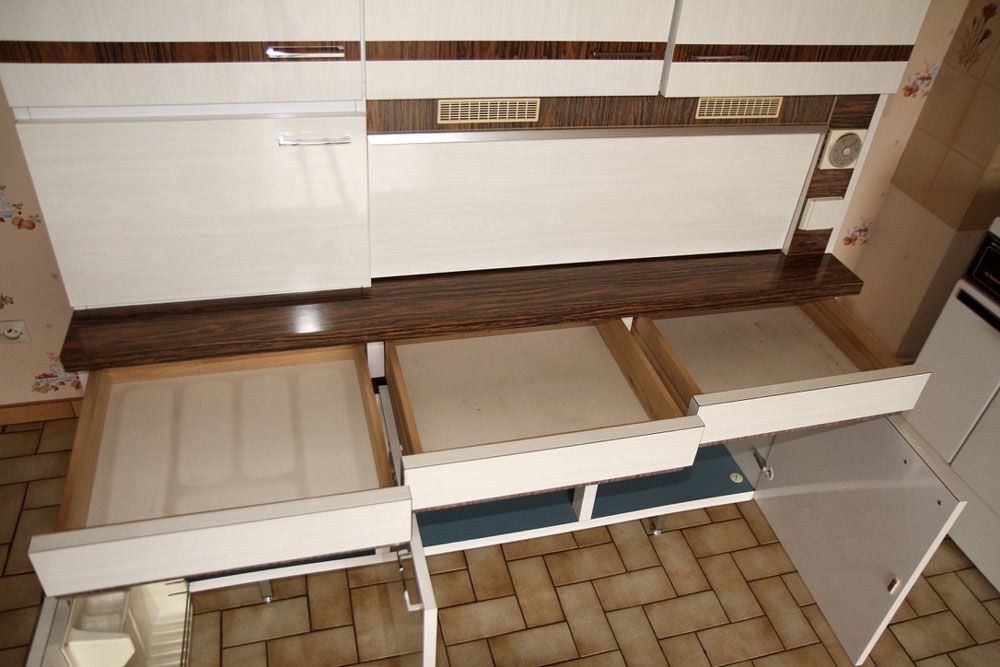 White vintage formica kitchen furniture