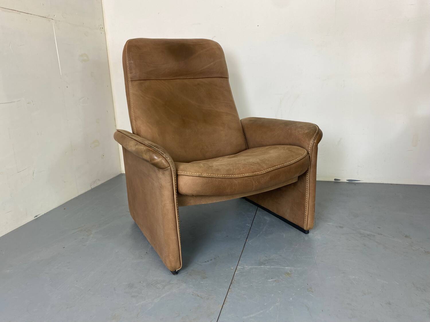 Fauteuil Modèle DS50 Mid-Century Brutaliste Moderniste en Cuir de de Sede, 1960s