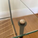 Coffee table 50s metal and glass