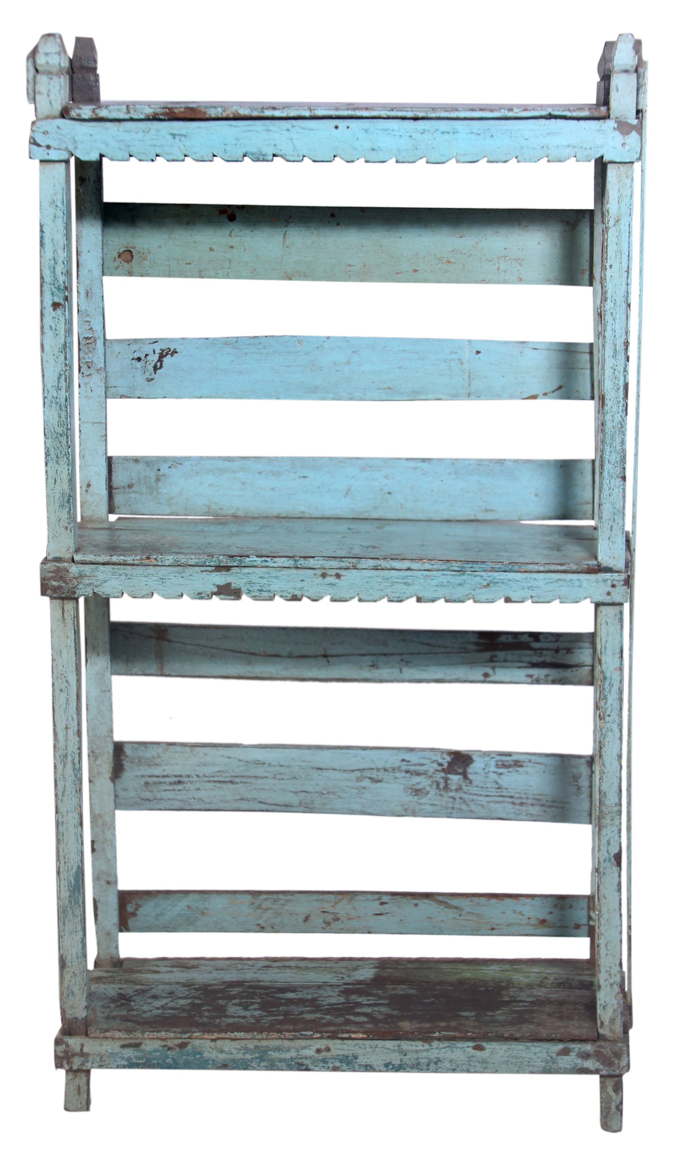 Freestanding or wall-mounted shelf in old Burmese teak