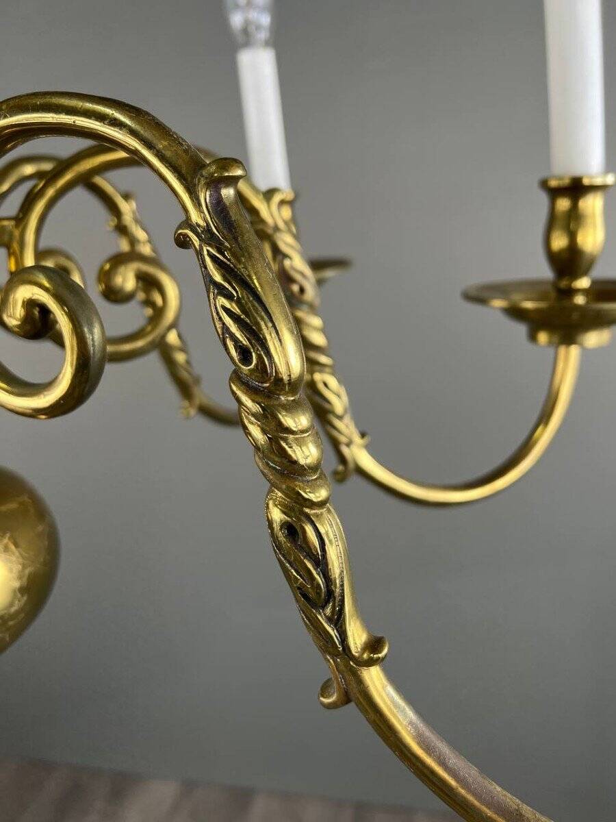 Classic Style Gilded Brass Chandelier, 20th Century