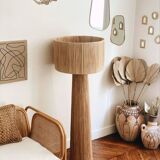 Natural raffia floor lamp