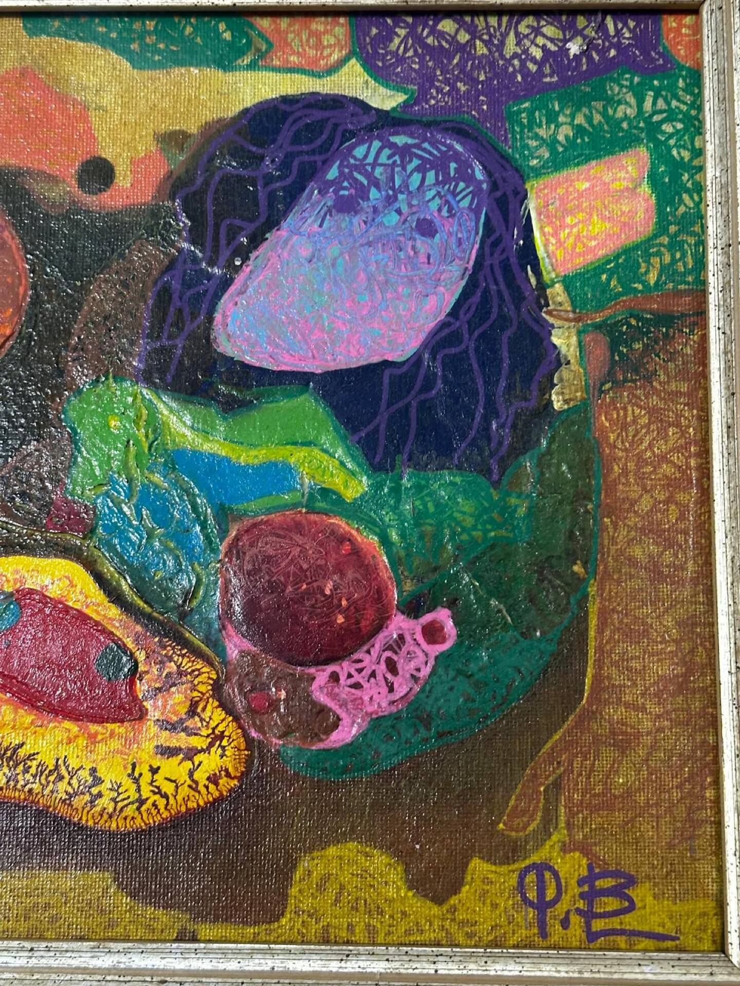 Bernard Ledain (1944–2024) – Abstract painting mixed media on canvas