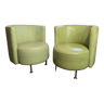 Pair apple green armchair