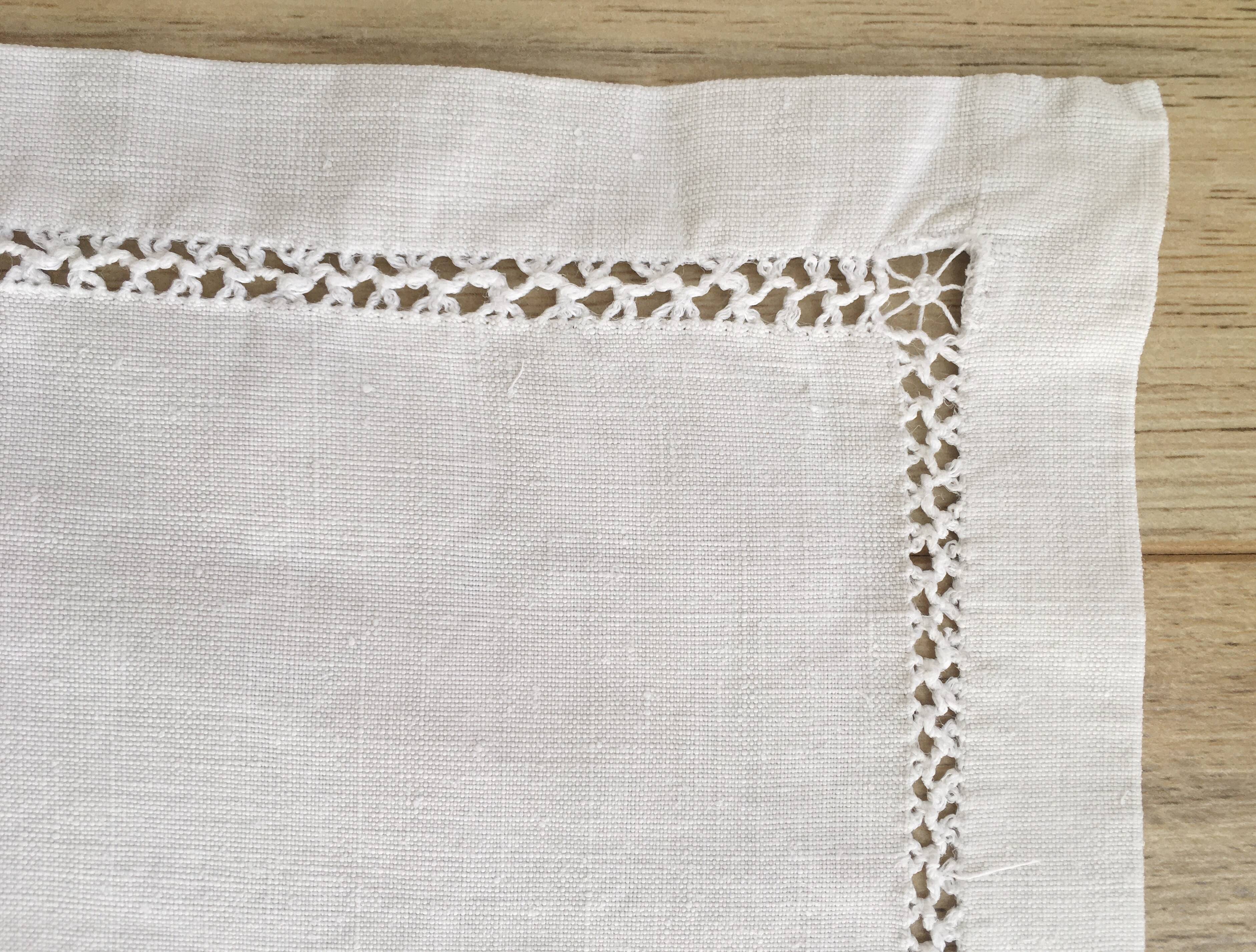 Set of 9 hand-embroidered linen towels