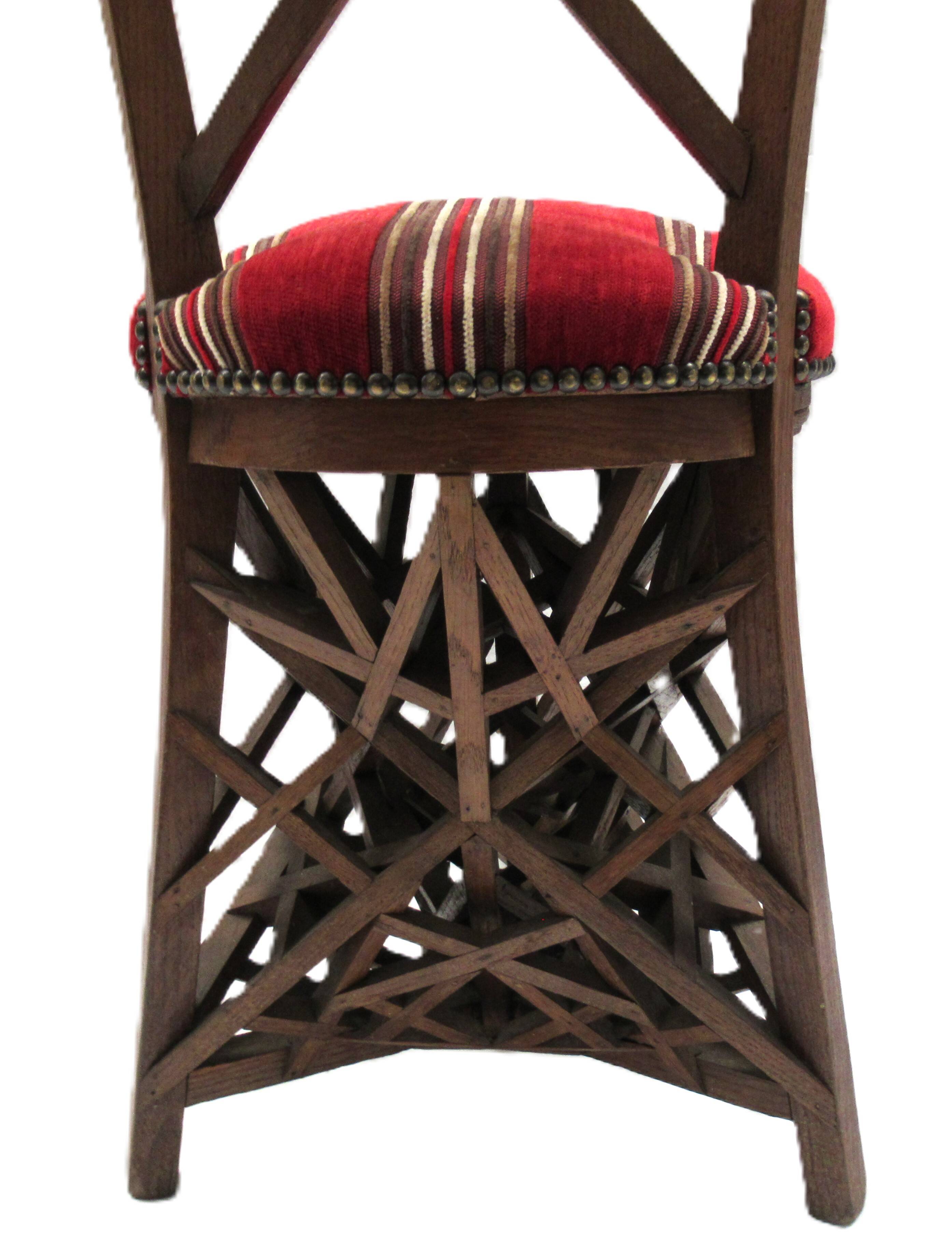 Chaise, chef-d’œuvre de maîtrise d’un compagnon charpentier, fin du XIX