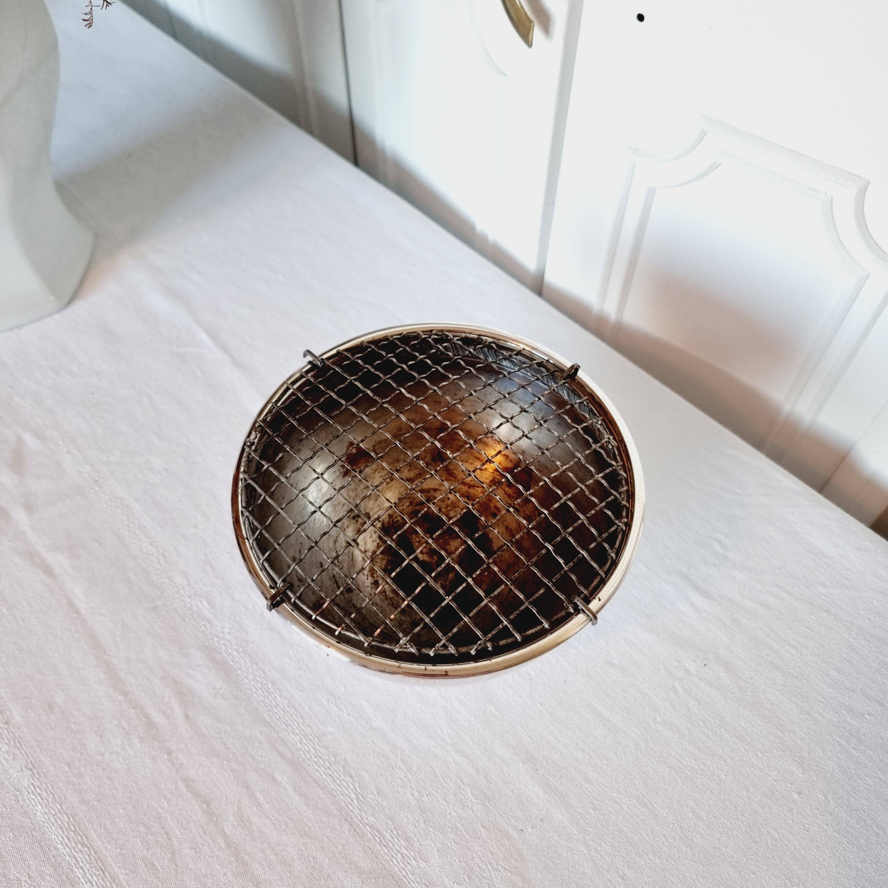 Large silver plated vase or quilted flower vase from the 1950s