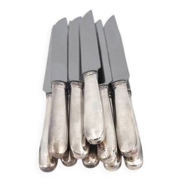Cardeilhac Christofle 10 silver table knives Minerva Uniplat excellent condition